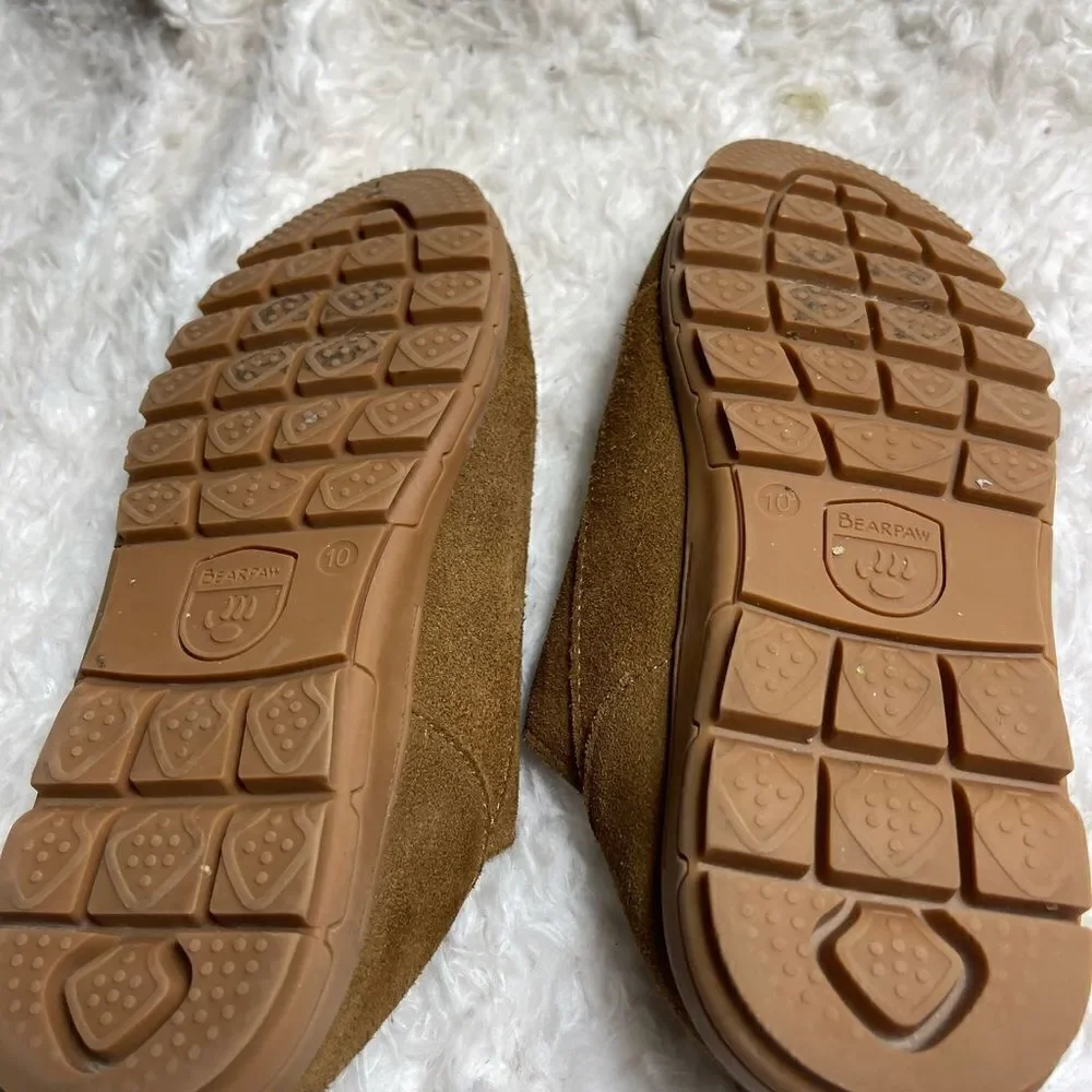 Bear Paw Bruce Men  suede slippers wool blend lining sheepskin footbed SZ10